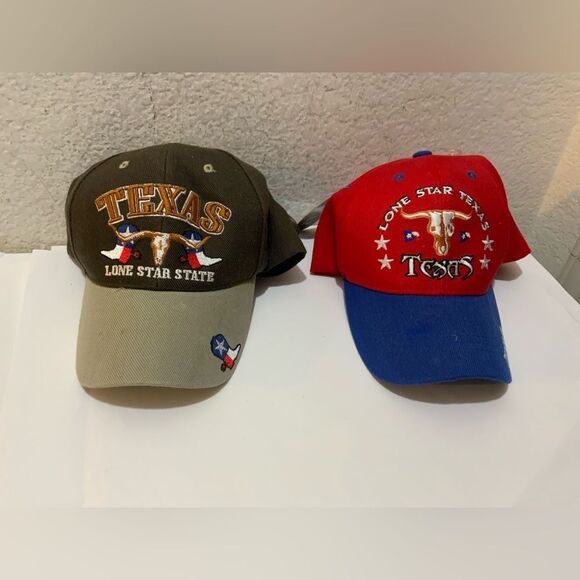 New with tags 2 TEXAS lone star  BASEBALL CAPs - Picture 1 of 8